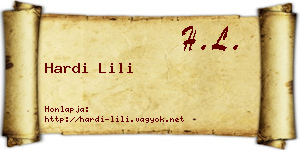 Hardi Lili névjegykártya
